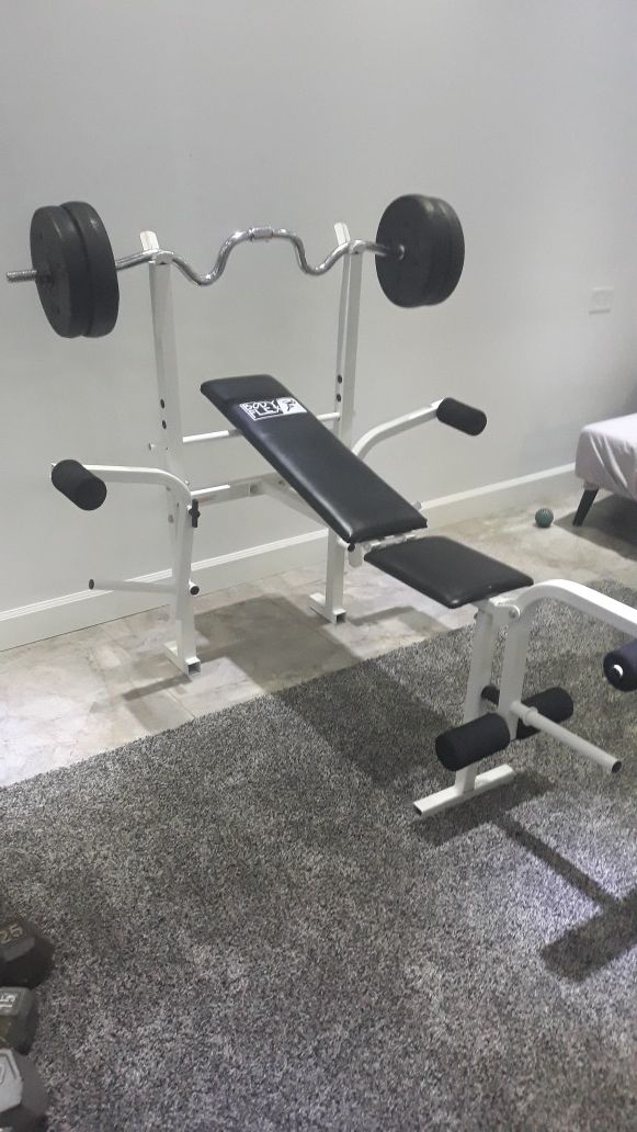 BodyFlex Lift Weight Bench with Curl Bar