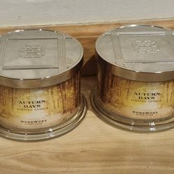 BRAND NEW HOMEWORX SLATKIN & CO PALO AUTUMN DAYS 18 OZ CANDLE 
