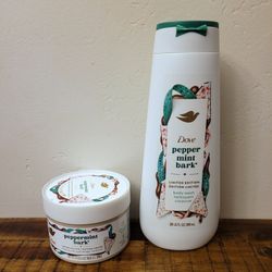 Dove Peppermint Bark Body Wash & Body Scrub