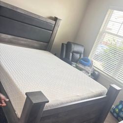 queen bed frame with nightstand 