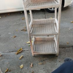 Vintage Pier 1 Wicker Shelf Cabinet, Plant Stand Jamaica Collection 