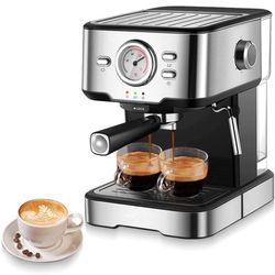 Coffee Machines Coffee Machine Cafetera Semi Automatic Expresso Cappuccino Hot Water Steam Temperature Display 