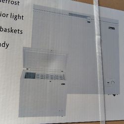 NEW Chest Freezer 8.7 Cu Ft LED Interior Light Manual Defrost WHITE Magic Chef