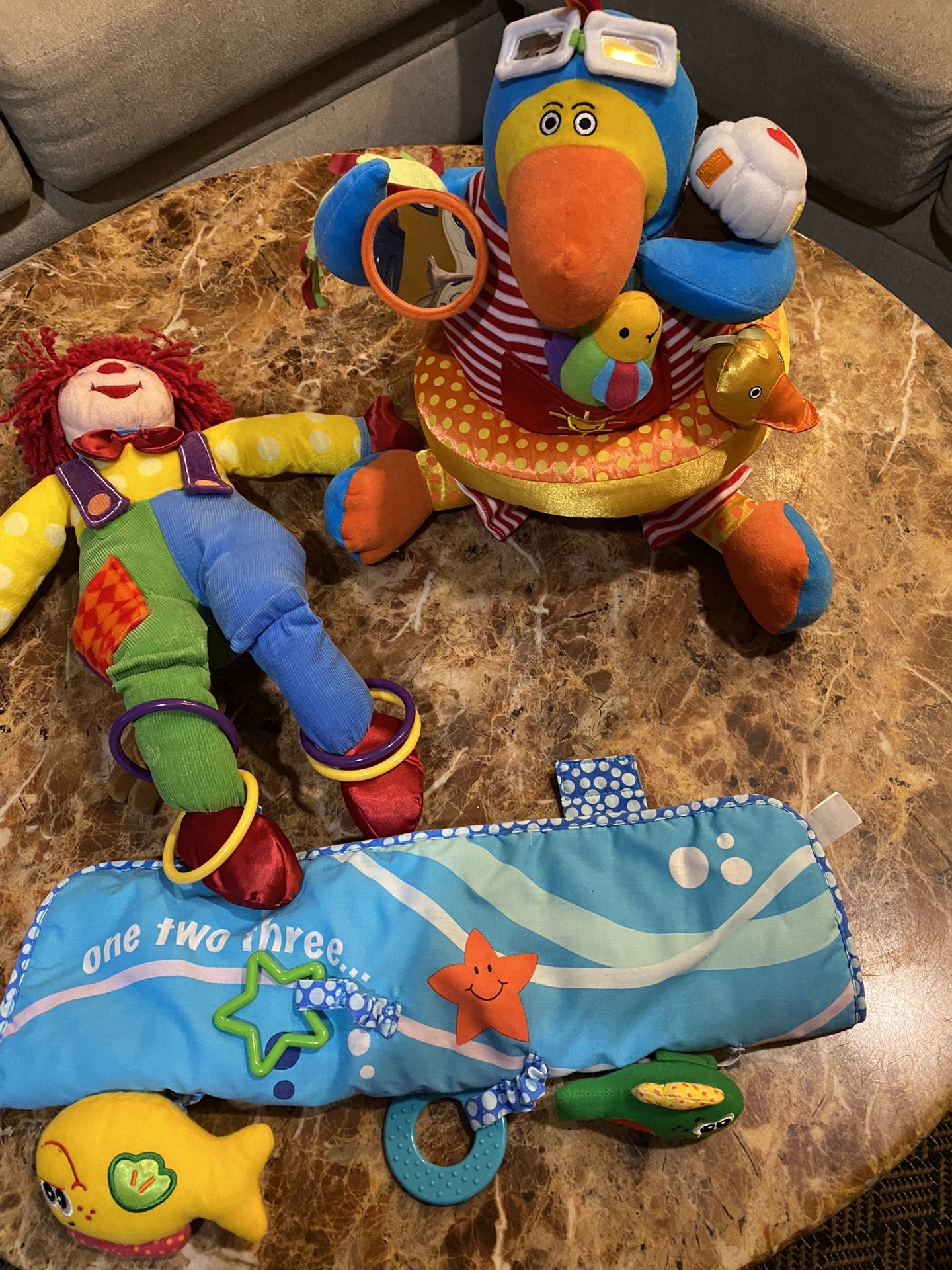 (2) Baby Plushy Toys & Cart Handle Cover / PRICE IS FOR ALL