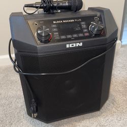 ION Block Rocker Plus Bluetooth Portable Speaker System with Microphone
