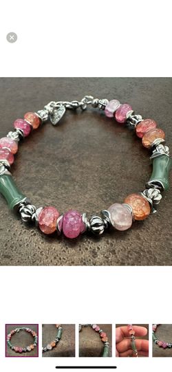 Chic Beaded Bracelet with Silver Accents