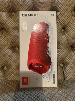 JBL Charge 5 Portable Bluetooth Speaker - Red, New Sealed