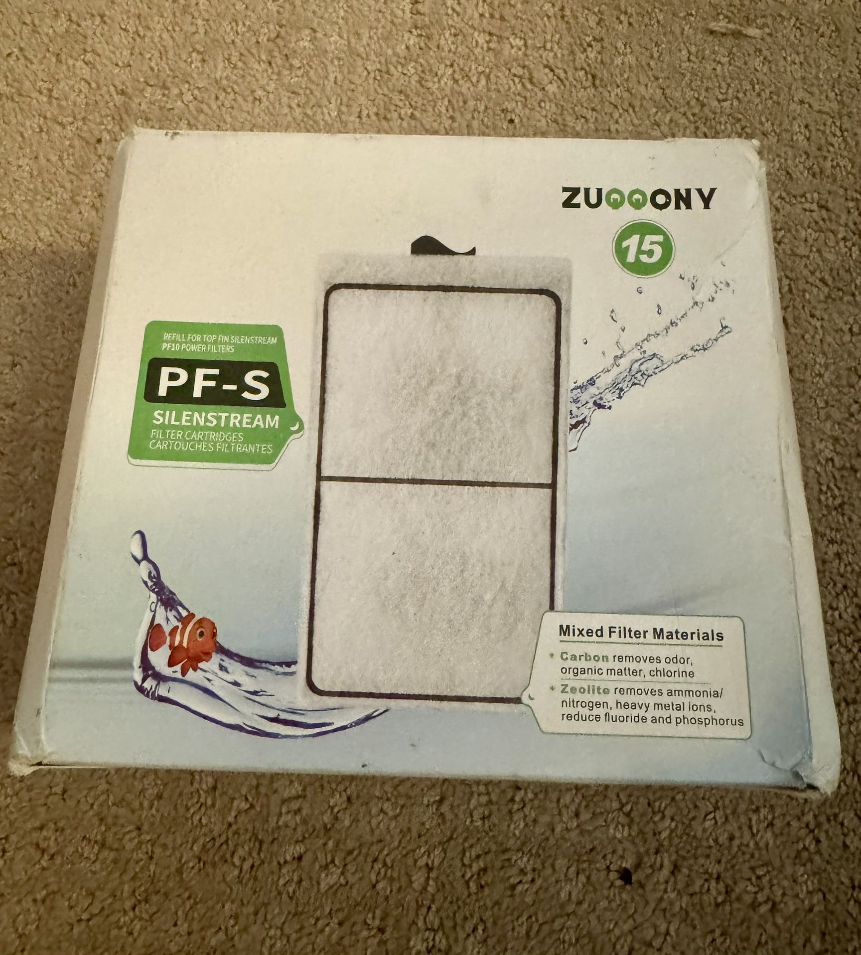 15 Pack PF-S Filter Cartridges for Top Fin Silenstream PF10 Power Filters,...