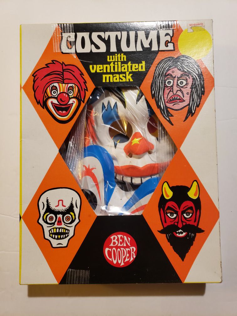 Ben Cooper Vintage Halloween Clown Costume PLUS extra Mask