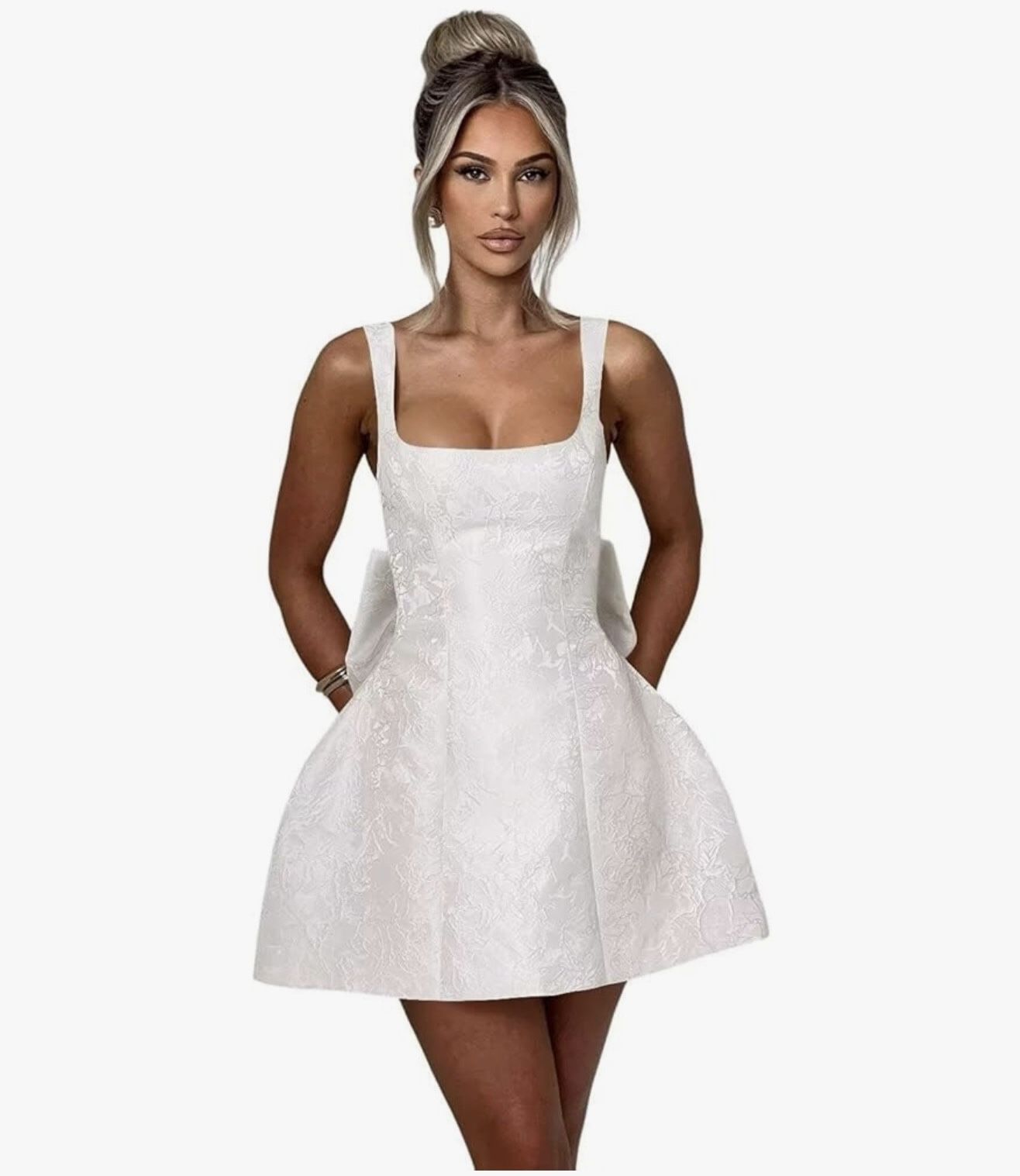 White jacquard Dress