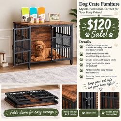 Dog Crate Furniture with Wood-Look Top