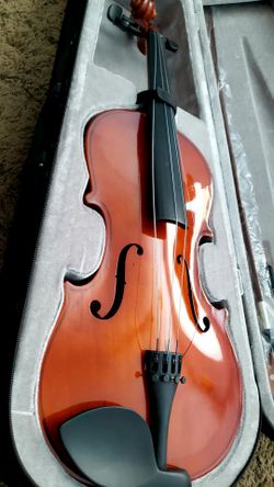 Violin with Case and Bow