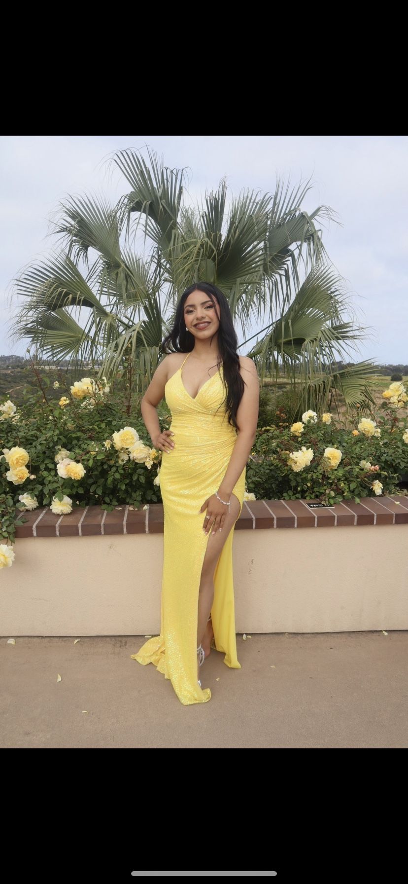 yellow prom dress 