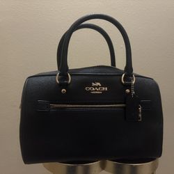 Coach Black Leather Rowan Boston Bag