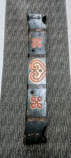 Antique Yolk. Metal and wood. Decorative paint. Possibly Scandinavian.