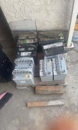 8 Used Batteries Mostly For Core Or Lead. 