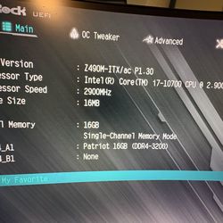 Bare bones Intel 10700K, 16gb ddr 4, 650w power supply, motherboard and mini itx case