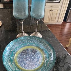 Candle Holders And Tray Decor