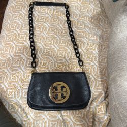 Tory Burch Shoulder/Crossbody Purse Black And Gold