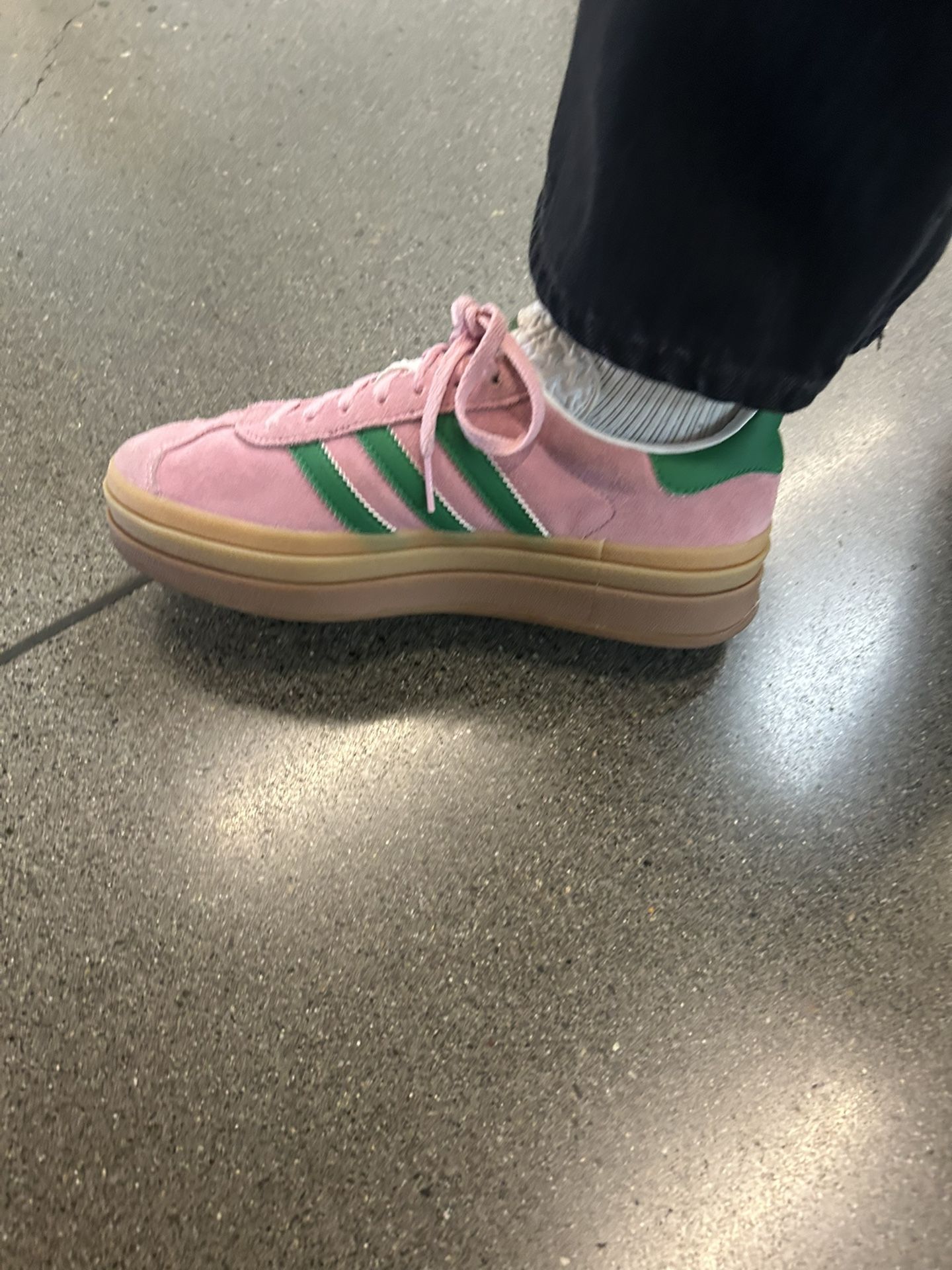 Pink And Green Adidas Gazelle’s
