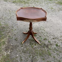 Antique Small Round Pedestal Tray Table 