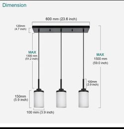 3 Light Modern Black Pendant Light