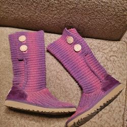 UGG Ombre Pink/Purple Classic Cardy Boots Youth Size 3, Women's Size 5