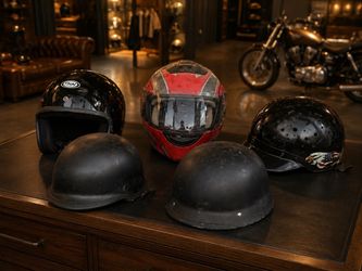 Lot Of 5 MOTORCYCLE Helmets FULL FACE Open Face HALF HELMETS