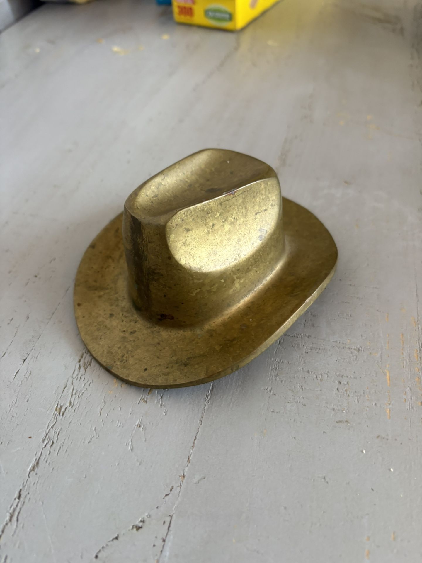 Vintage Brass Cowboy Hat Ashtray
