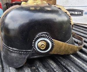 WW1 WW2 German Prussian Pickelhaube Leather Helmet Imperial Hat