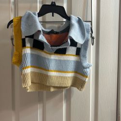 Colorful Knit Sweater Vest 