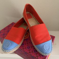 Tory Burch Espadrille Shoes Orange Size 7.5