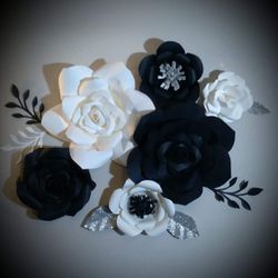 Set of large paper flowers