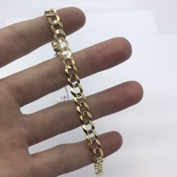 Gold Bracelet Cuban 14K Solid New 