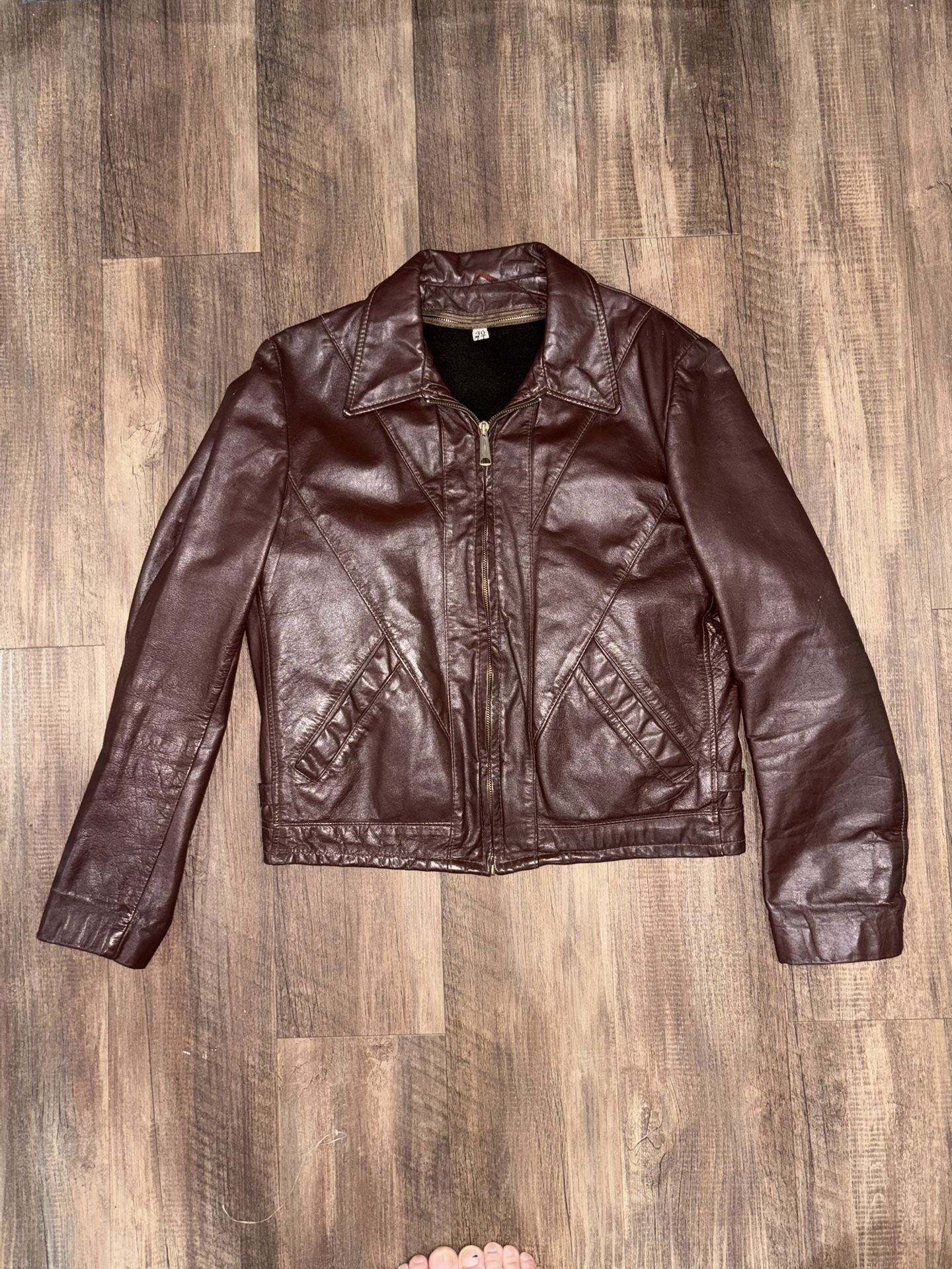 1980’s Leather Jacket With Removable Vest And Pockets