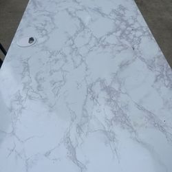 Desk and light pink velvet desk chair