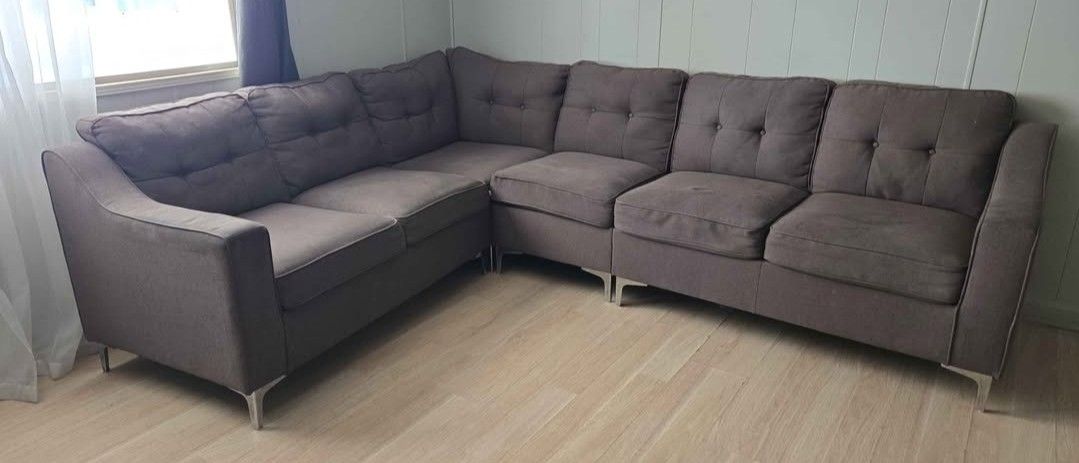 Beautiful Grey L Shape Sectional 