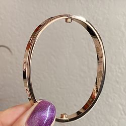 6mm 3 Layers of 14k Rose Gold Plated Titanium Steel Love Bangle bracelet with a screwdriver size 16-19  Text me the size when y