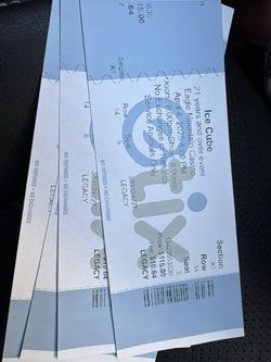 Ice Cube Tickets this Friday at the Eagle Mountain Casino two tickets left $200 each