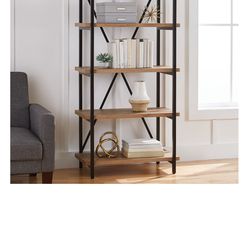 (brand new in the box) Better Homes & Gardens Jace 5 Shelf Bookcase, Natural Oak
