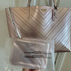 New with Tags Victoria’s Secret Rose Gold Metallic Tote Bag