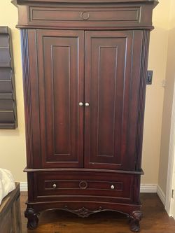 Cherry Wood Armoire with Drawer
