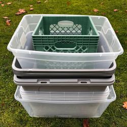 Best Offer!   Variety of 8 Storage Totes. No lids. Good Condition.  Best Offer!!  
