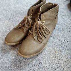 Grey Faux Leather Ankle Boot