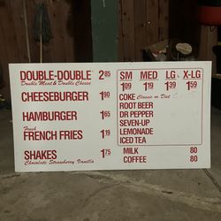 In N Out Burger Metal Menu Sign - vintage Early 2000s 43” X 24”