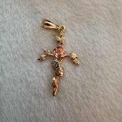 Tri Color  Rose Cross