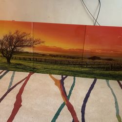 3-Panel Canvas Wall Art – Sunset Landscape