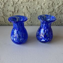 Blue Blown Glass Vases