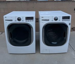 LG Front Load Washer & Gas Dryer Set WM4270HWA DLGX4271W Tested Working