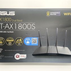 ASUS RT-AX1800S Dual Band WiFi 6 Extendable Router • WiFi 6 Technology –